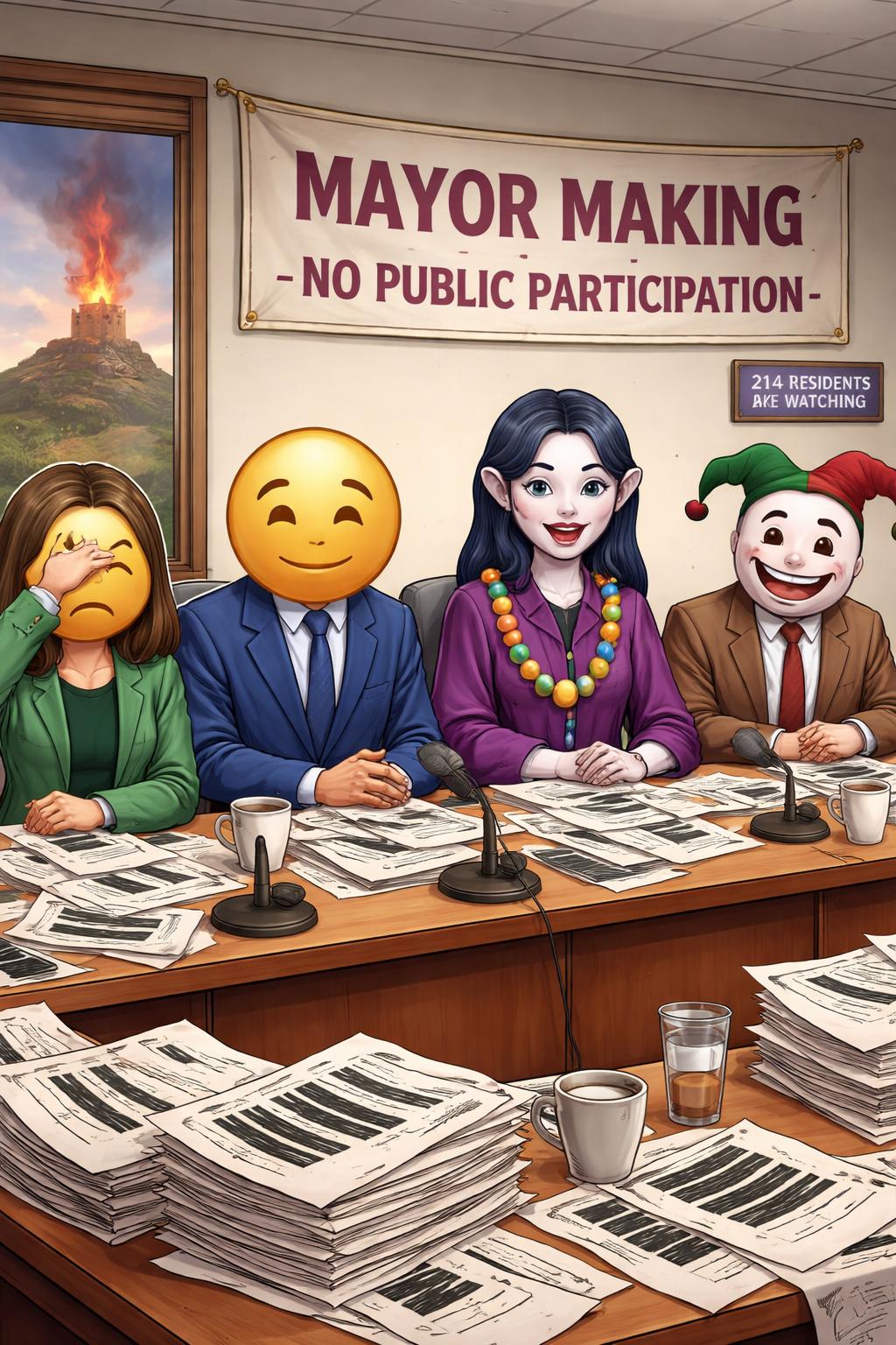 Mayor Making — No Public Participation — 214 Residents Are Watching