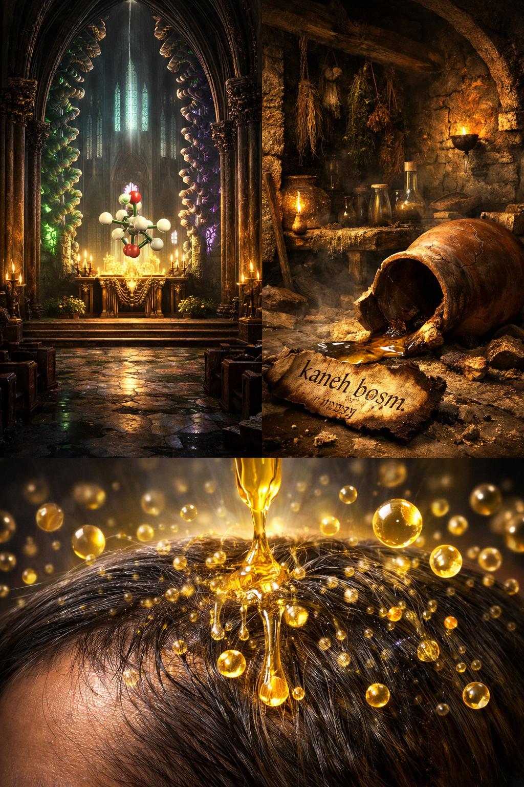 Kaneh Bosm — The recipe found · The oil applied · The molecule identified