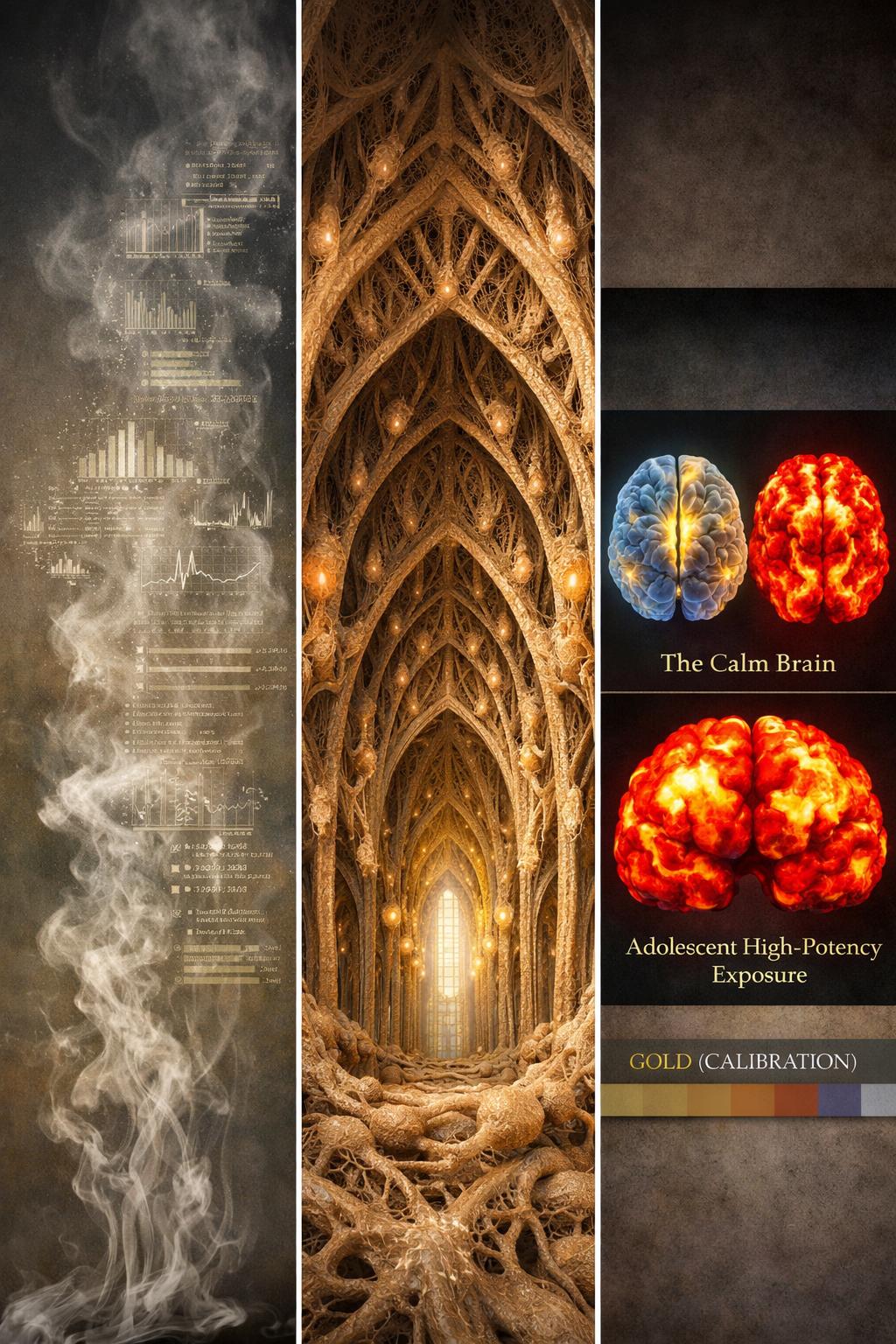 The calm brain vs adolescent high-potency exposure — Calibration not intoxication · Mycorrhizal cathedral