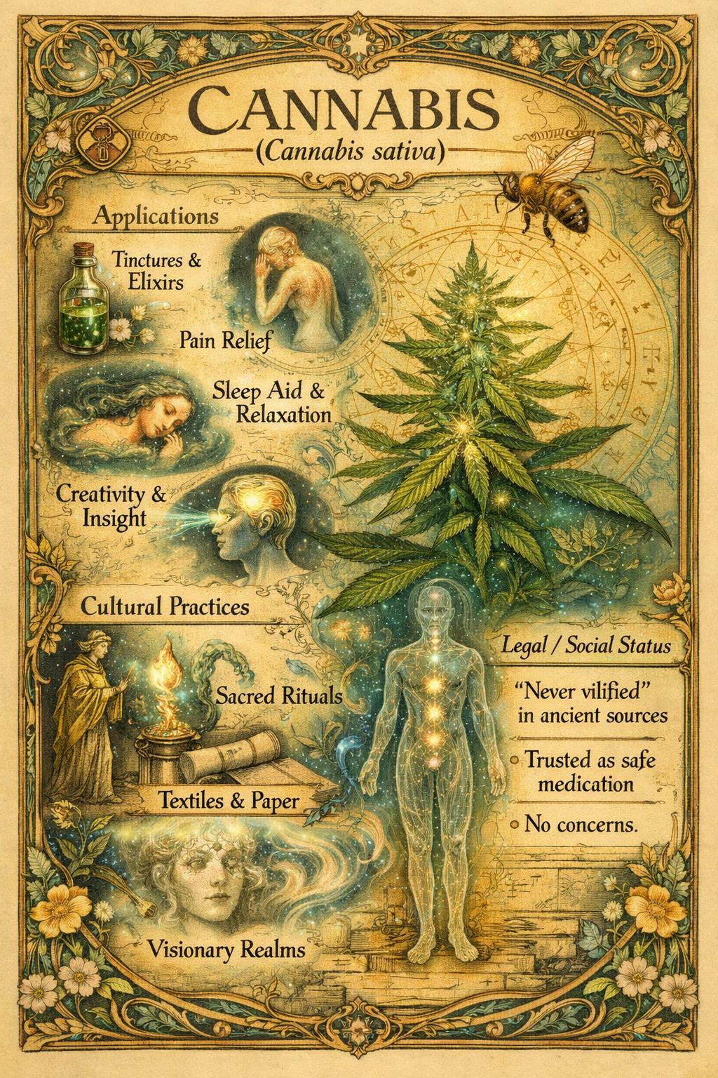 Cannabis sativa — Applications · Trusted safe · No concerns in ancient sources