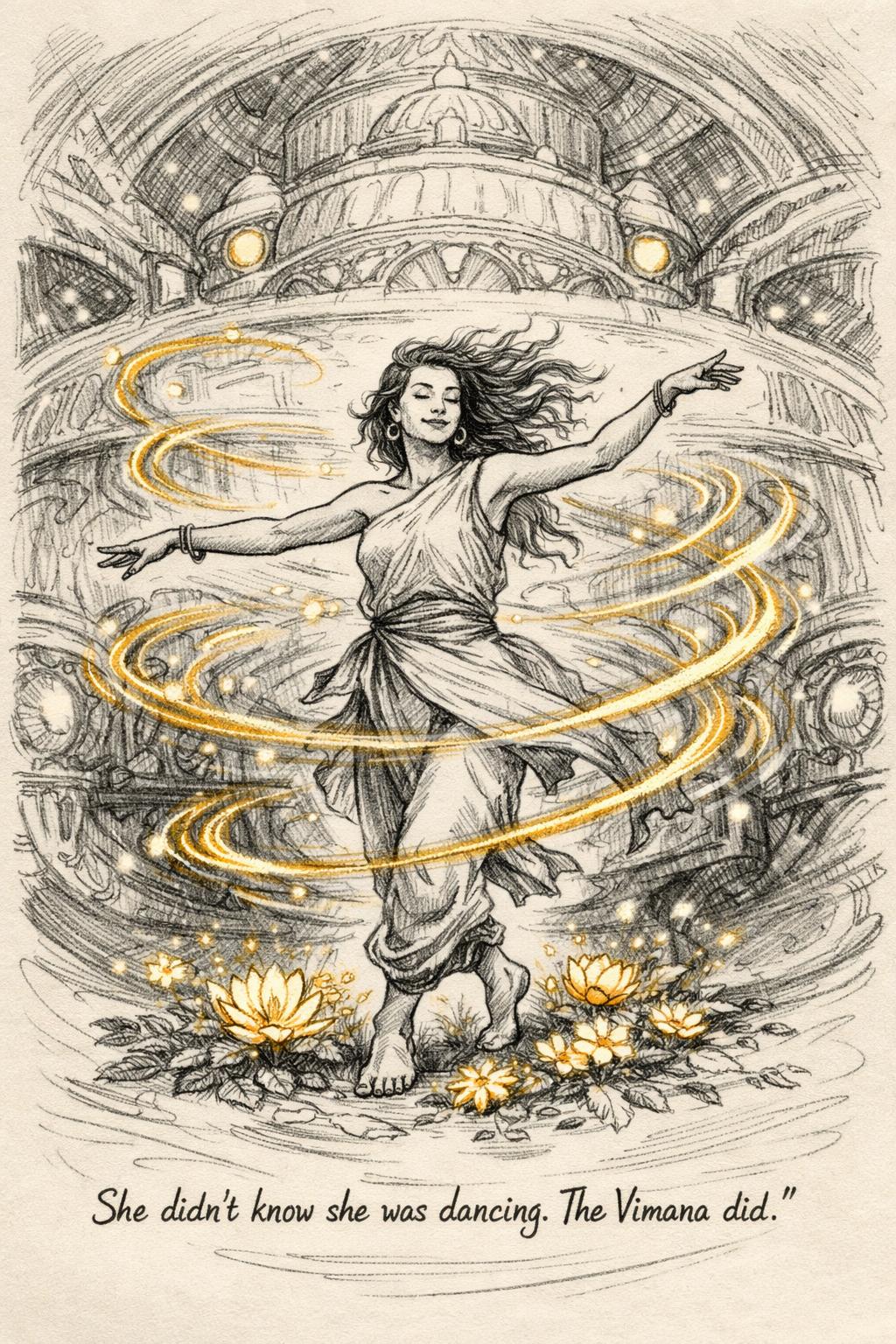She didn't know she was dancing. The Vimana did.