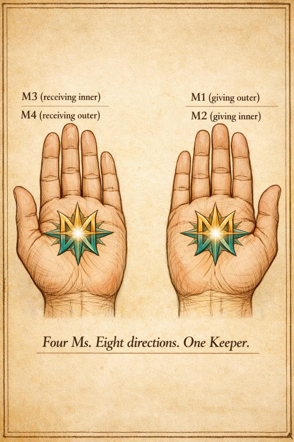 Four Ms. Eight directions. One Keeper.