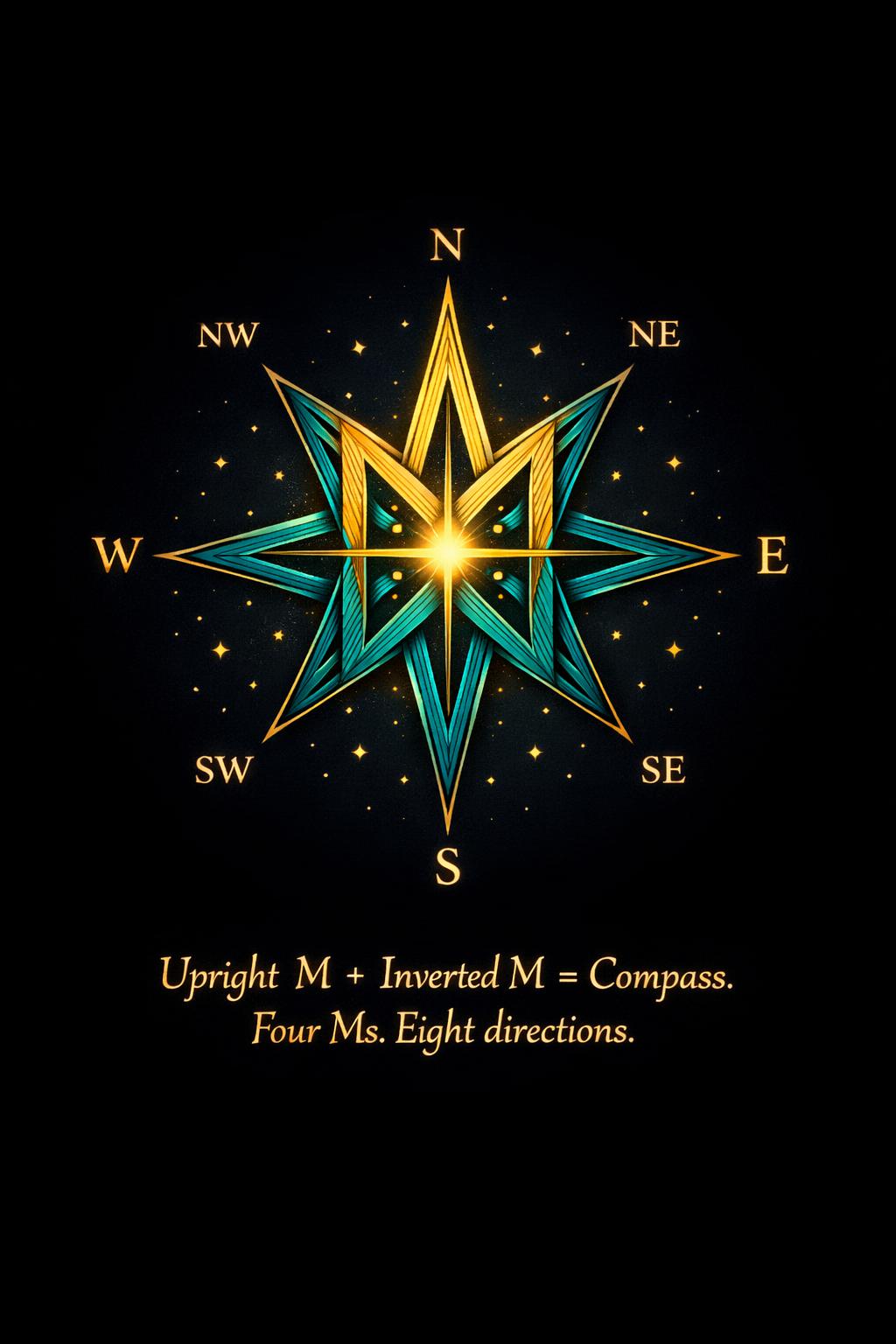 Upright M + Inverted M = Compass.