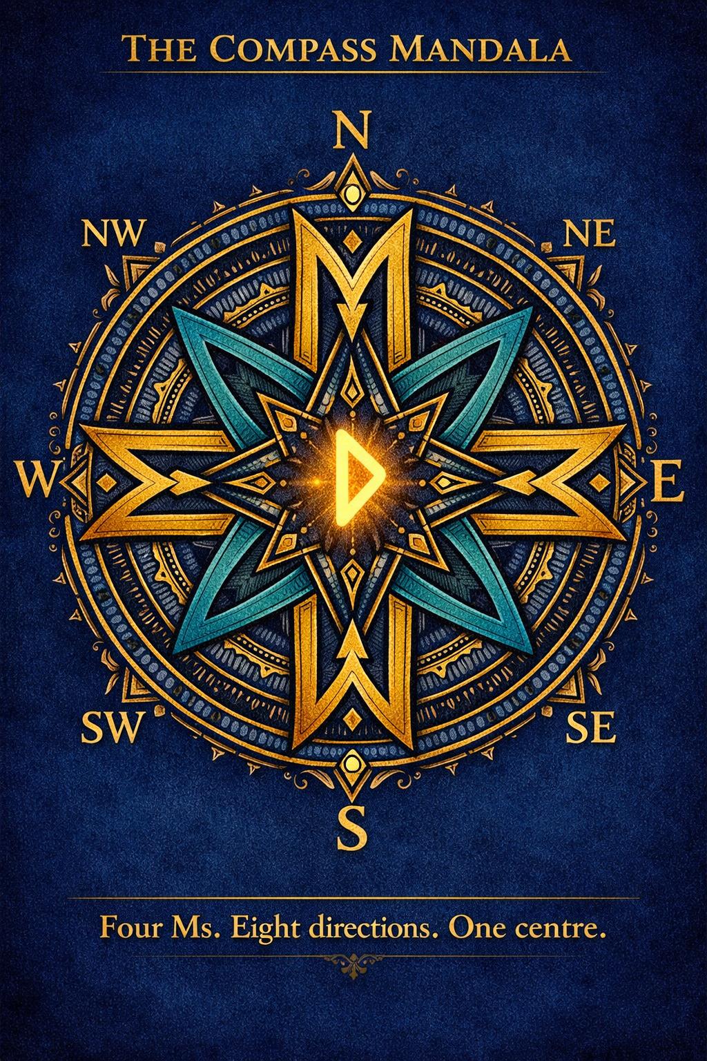 The Compass Mandala — Four Ms. Eight directions. One centre.